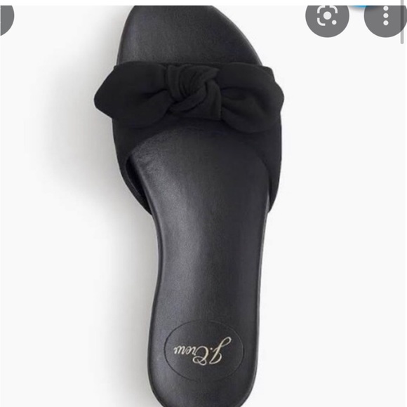 New Jcrew Bedford Bow surfed and leather sandals black US 8 - Picture 2 of 5